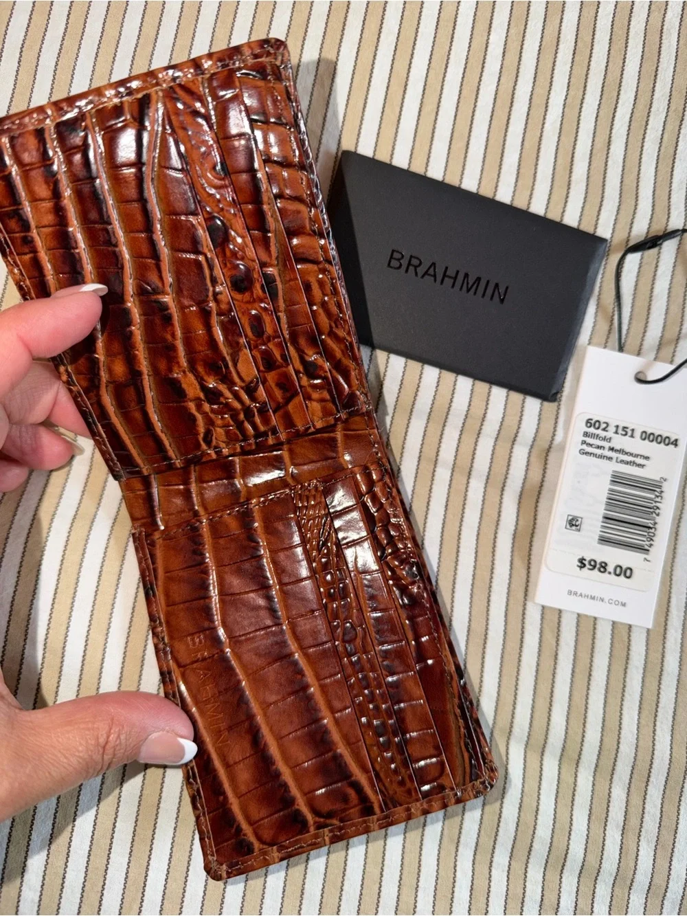 Brahmin Billfold Pecan Melbourne Genuine Leather New with Tags